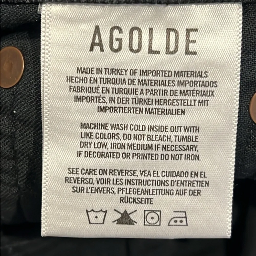 Agolde black kye mid rise straight crop jeans size 22 - Picture 13 of 14